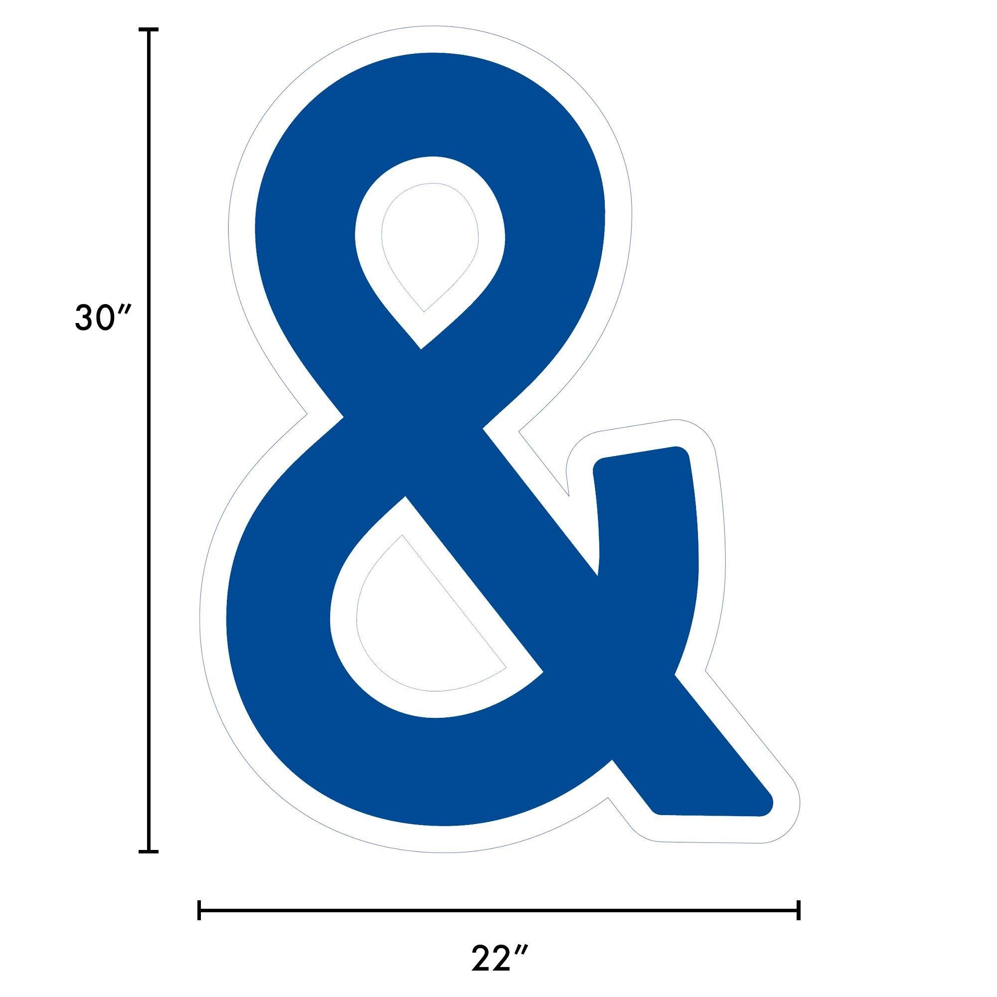 Royal Blue Ampersand Corrugated Plastic Yard Sign, 30in
